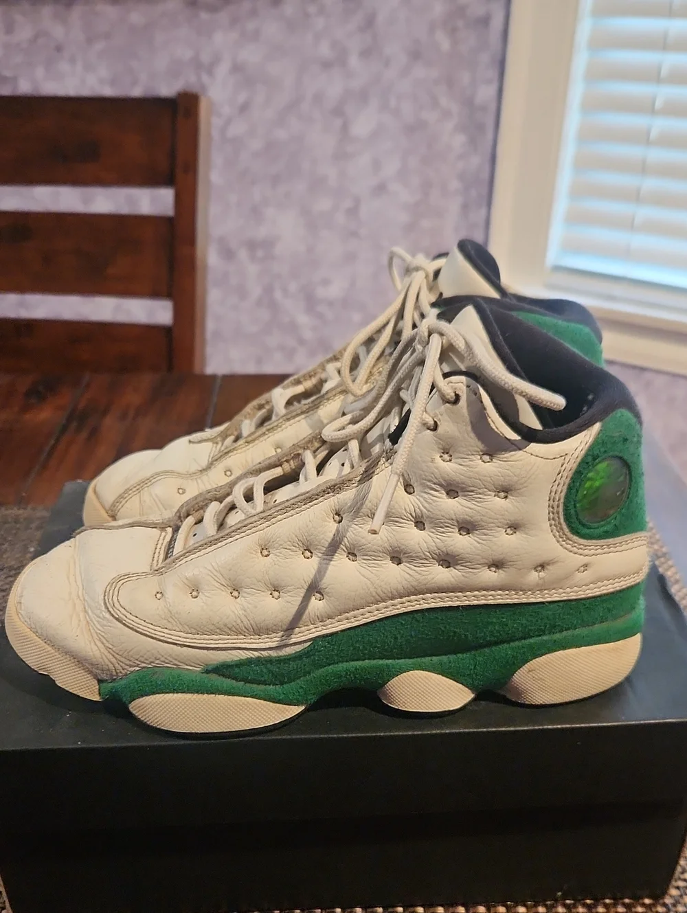 Air Jordan 13 GS Retro Sail Pine Green, Size 6Y
